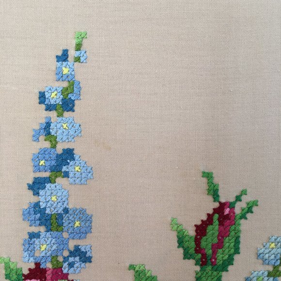 Vintage pink floral tapestry, made in Italy 1953 - Picture 3 of 5